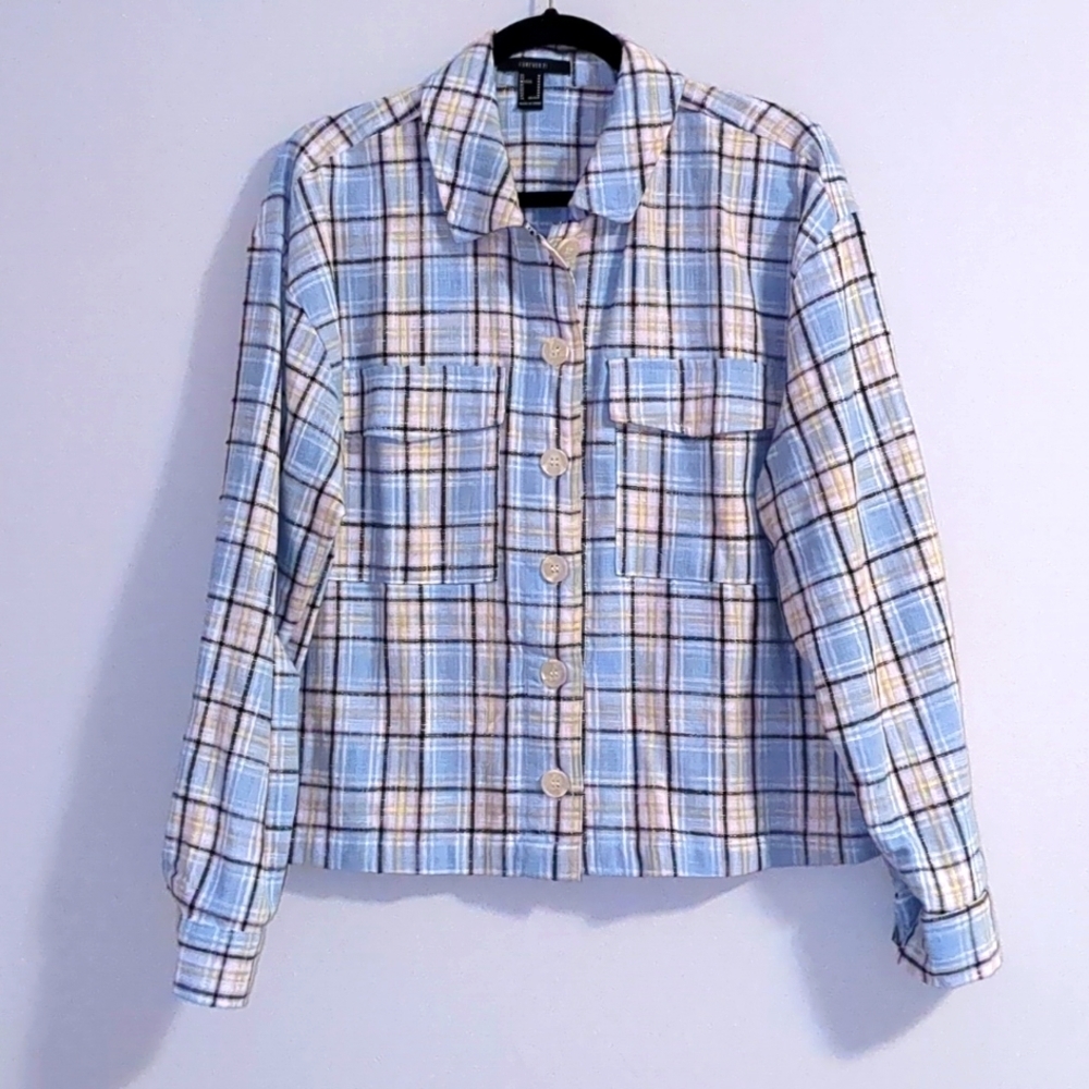 FOREVER 21 Cotton Plaid Button up - M